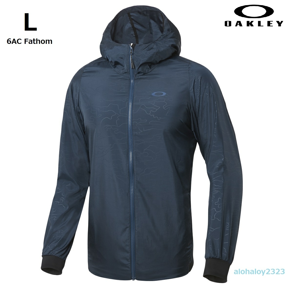 L ネイビー 新品 未使用 OAKLEY オークリー エンボス グラフィック ウインド フーディー パーカー ジャケット 紺 秋冬 軽量 撥水 ゴルフ 等 オークリー OAKLEY ◆ Miner™ ネイビー（ブランドオークリー）（バッグ・小物 サイズ:L