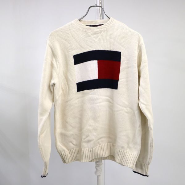 SALE，品質保証 TOMMY HILFIGER トミーヒルフィガー コットンニット 白 M 古着 最落なし 1円スタート G2354(セーター)｜売買されたオークション情報、yahooの商品情報をアーカイブ公開 - オークファン 男性用