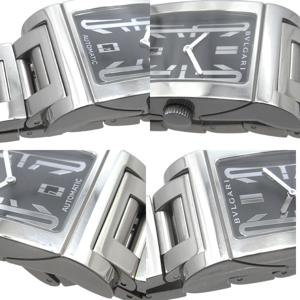 ブルガリ レッタンゴロ デイト 自動巻き 黒文字盤 RT45S BVLGARI