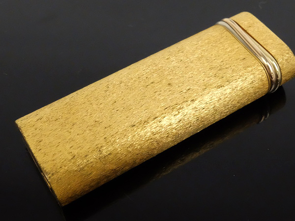 カルティエ Cartier ガスライター オーバル型 トリニティ オーバル ゴールド ローラー式 メンズ ☆外観美品☆ 喫煙具 スイス製 着火確認済み ブラウンマーブル模様 ゴールド20μ 高級ガスライ