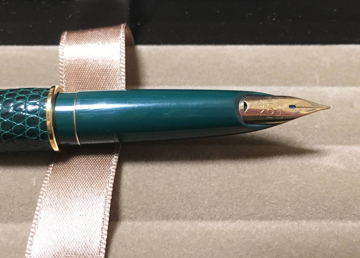 ⑥ PILOT パイロット ペン先18K-750 トカゲ 皮巻き 万年筆 筆記用具