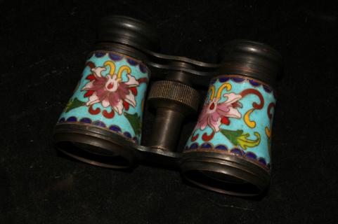友人館蔵 稀少 銅胎景泰藍 琺瑯彩 花卉紋 望遠鏡 貴重 稀少珍品