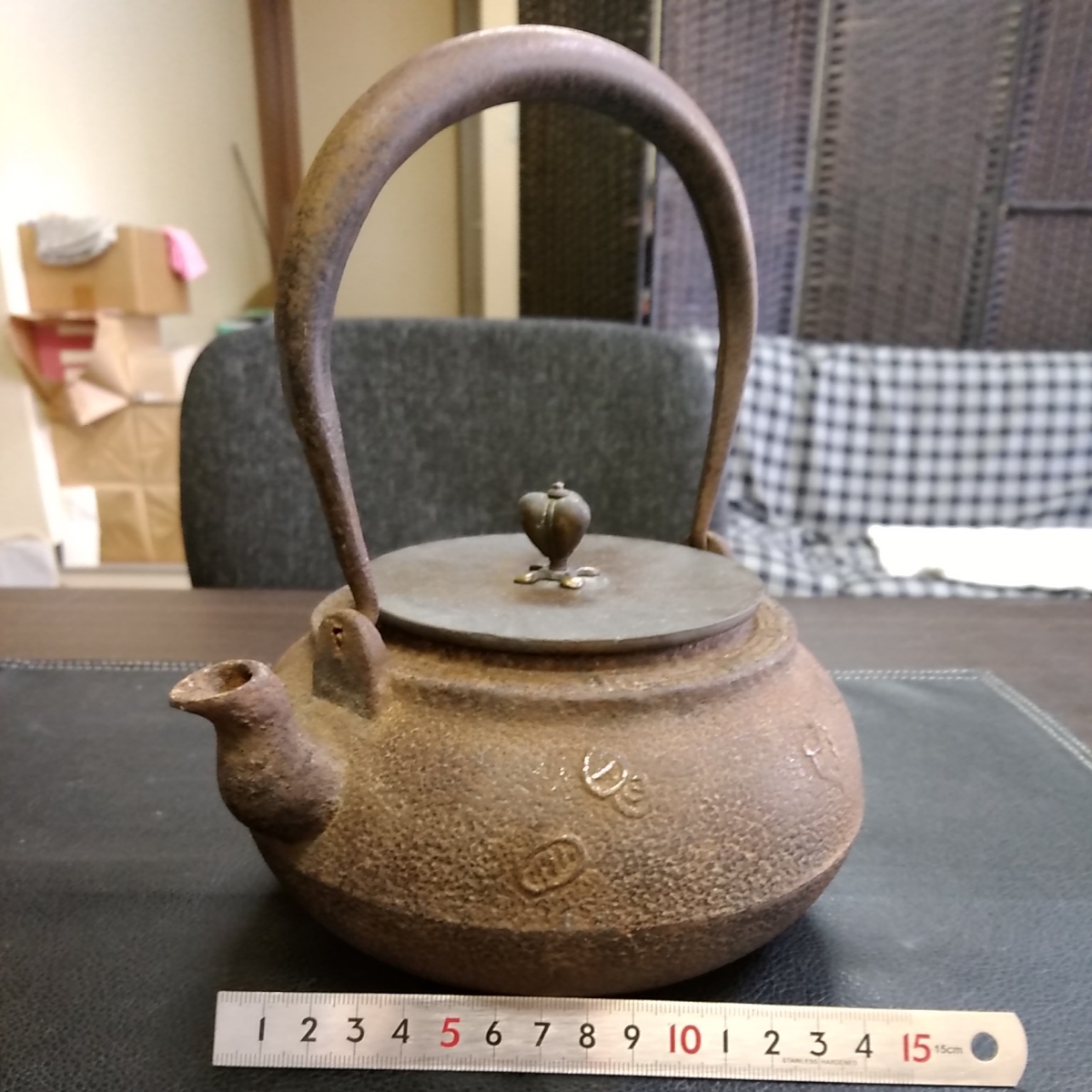 は*ま様 鉄瓶 在铭 煎茶道具 骨董 アンティーク M04330 龍敏堂 万代屋 鉄瓶 唐銅蓋 湯沸 薬缶 煎茶道具 | OBOZ.INFO