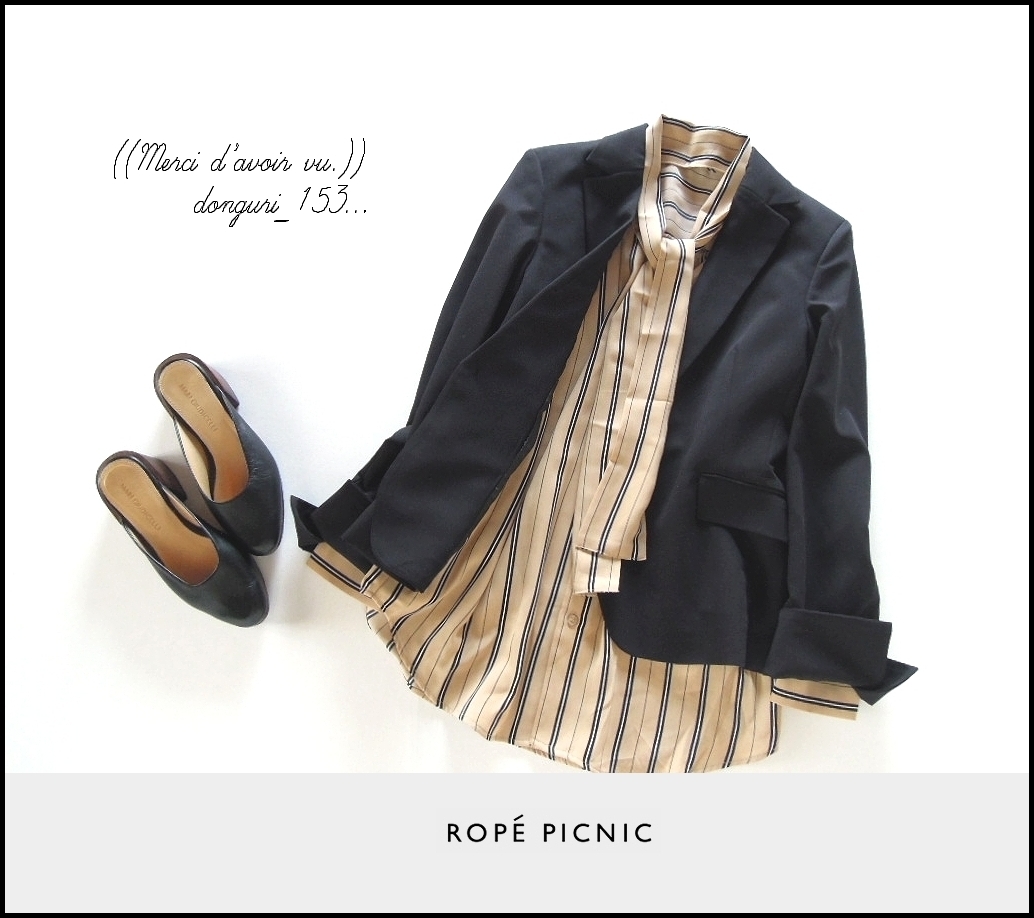 正規品，大得価 ROPEロペピクニック マルチストライプ 2wayボウタイブラウス/ベージュ系M L(Mサイズ)｜売買されたオークション情報、yahooの商品情報をアーカイブ公開 - オークファン Mサイズ