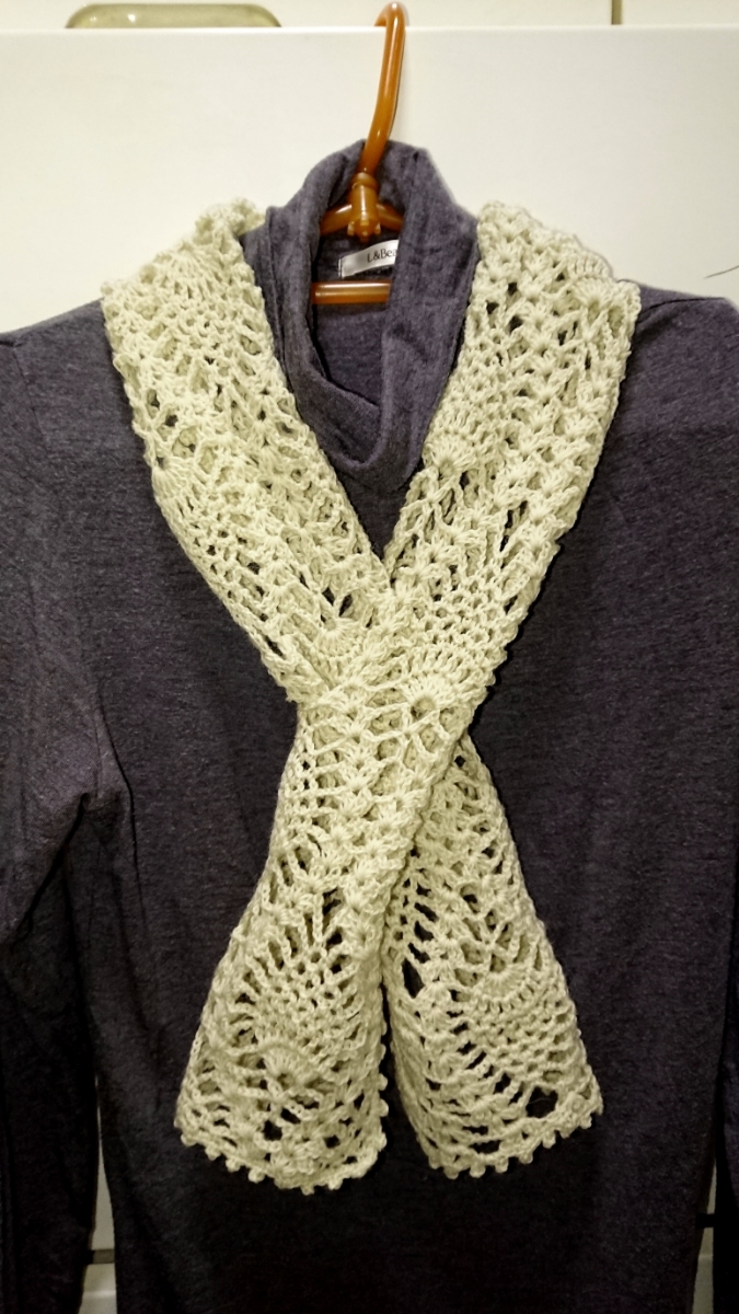 ハンドメイド ミニマフラー① 手編み_1