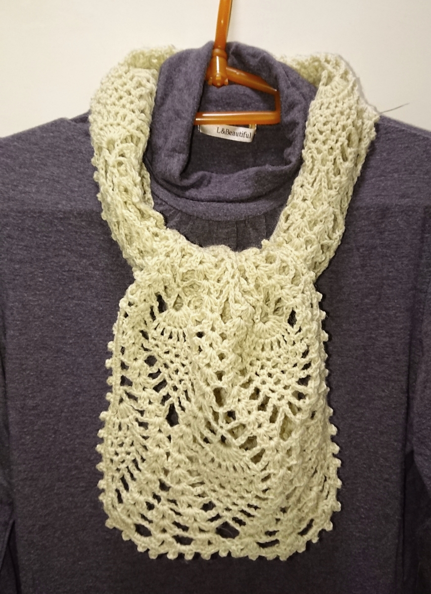 ハンドメイド ミニマフラー① 手編み_2