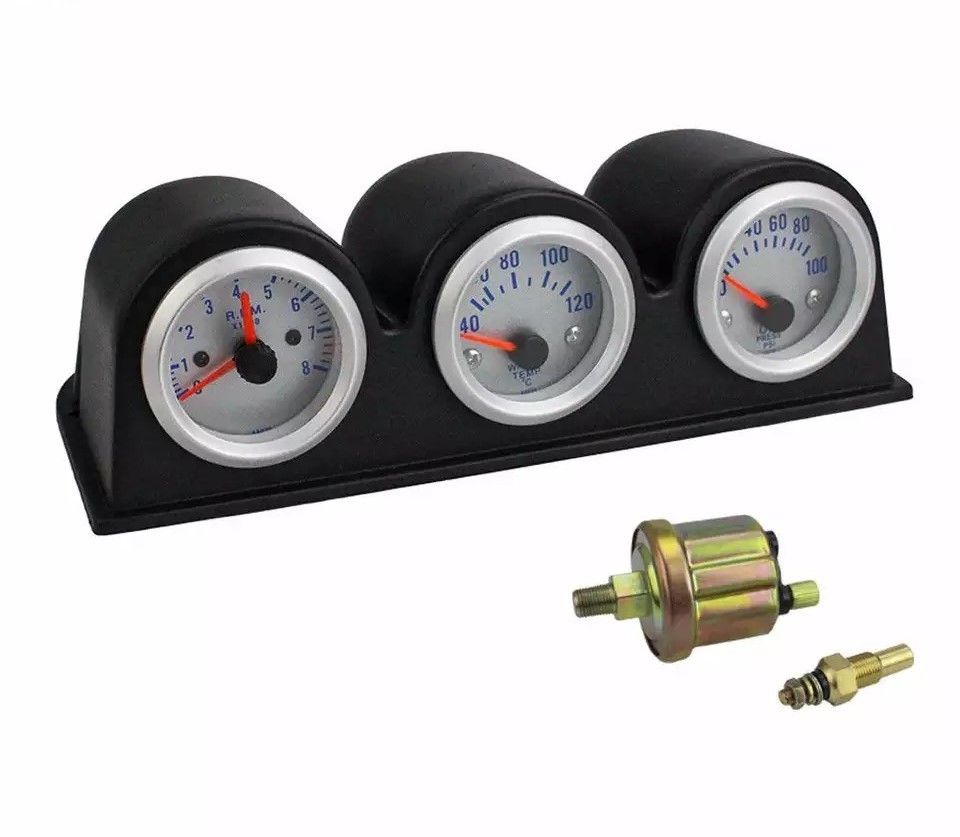 ☆即決☆CNSPEED 3連メーターキット☆タコ(回転)・油圧・油温/水温計