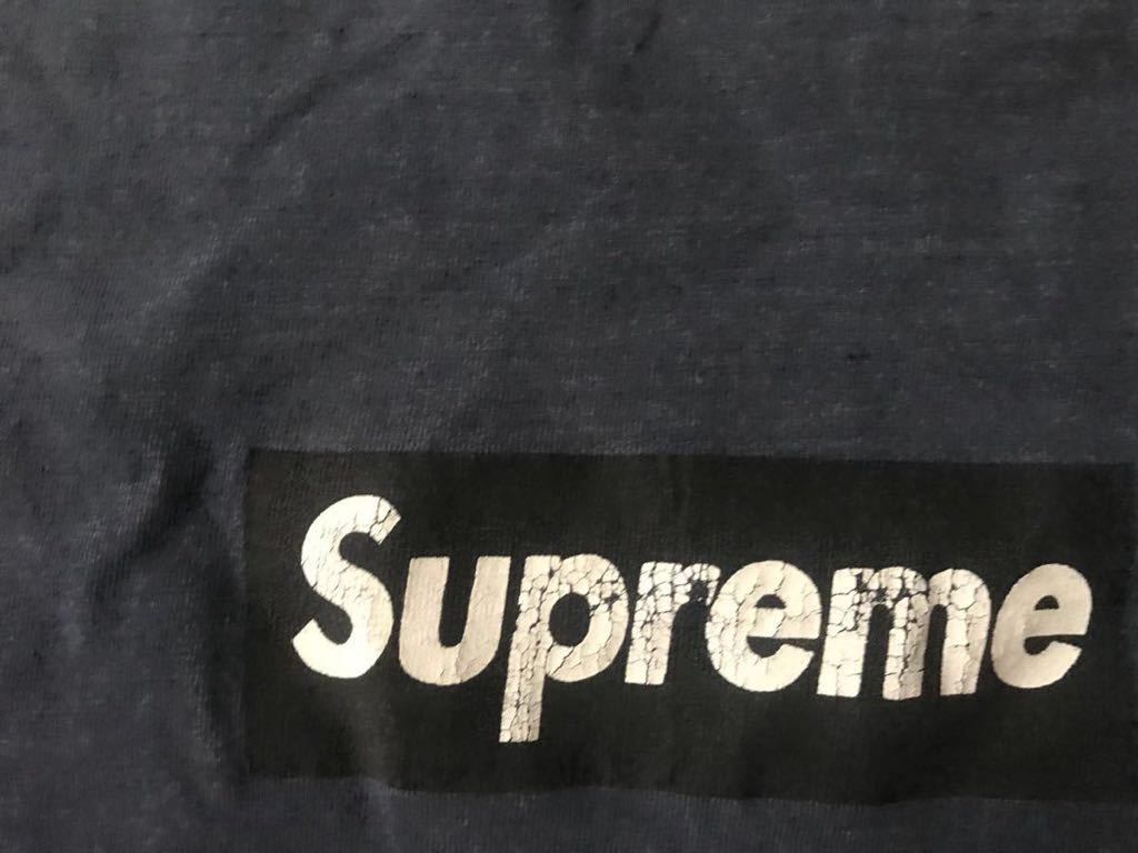 supreme 初期 ツルタグ box logo tee 紺 × 黒ロゴ シュプリーム 