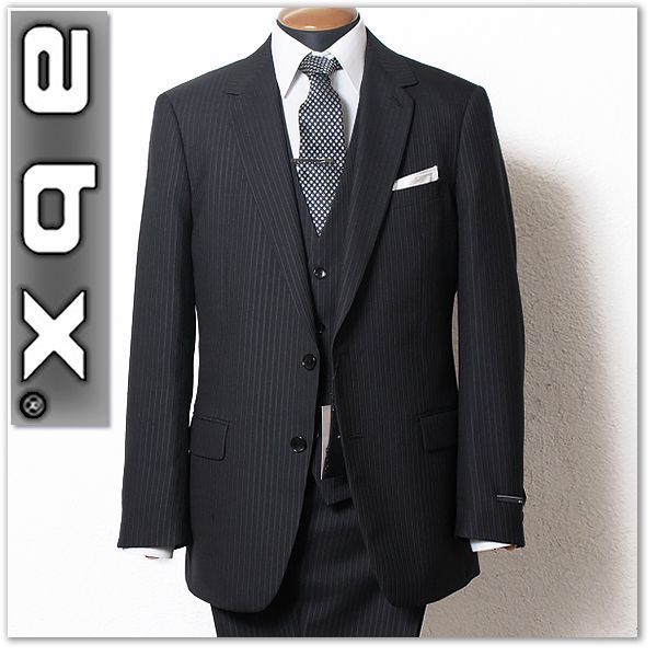 【新品 新作】 abx エービーエックス【AB5】今期秋冬新作 定価69000円 ピンストライプ スリーピース スーツ / 黒 ブラック /