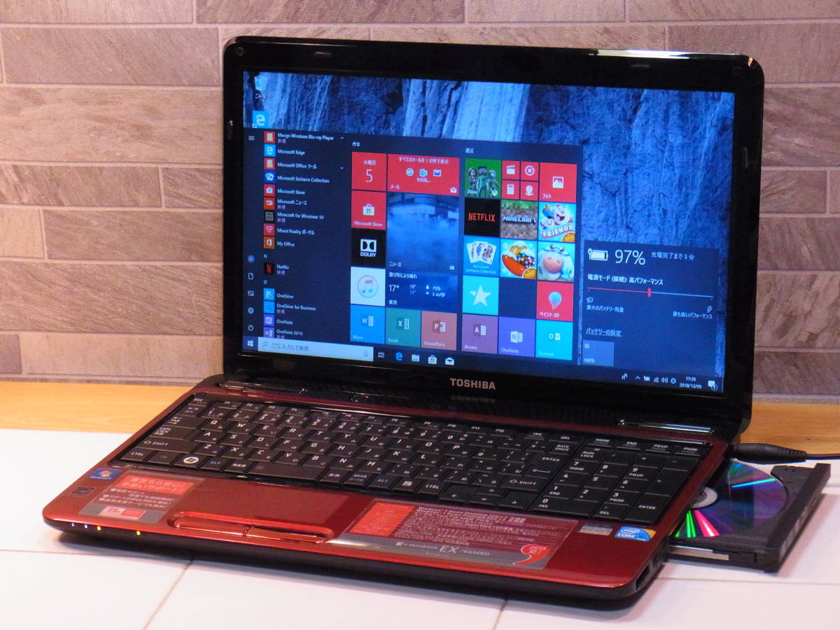 □サクサク体感□東芝ワインレッド□Core i5□SSHD1TB□メモリ8GB□