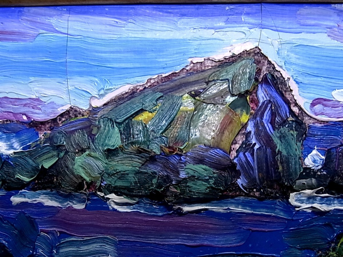妹尾正雄「小笠原 母島の海」 油彩4号　風景 古美術 董芸】 妹尾正雄 筆 『小笠原の海』 油彩 SM 額装 真作保障 [J1s15GAd