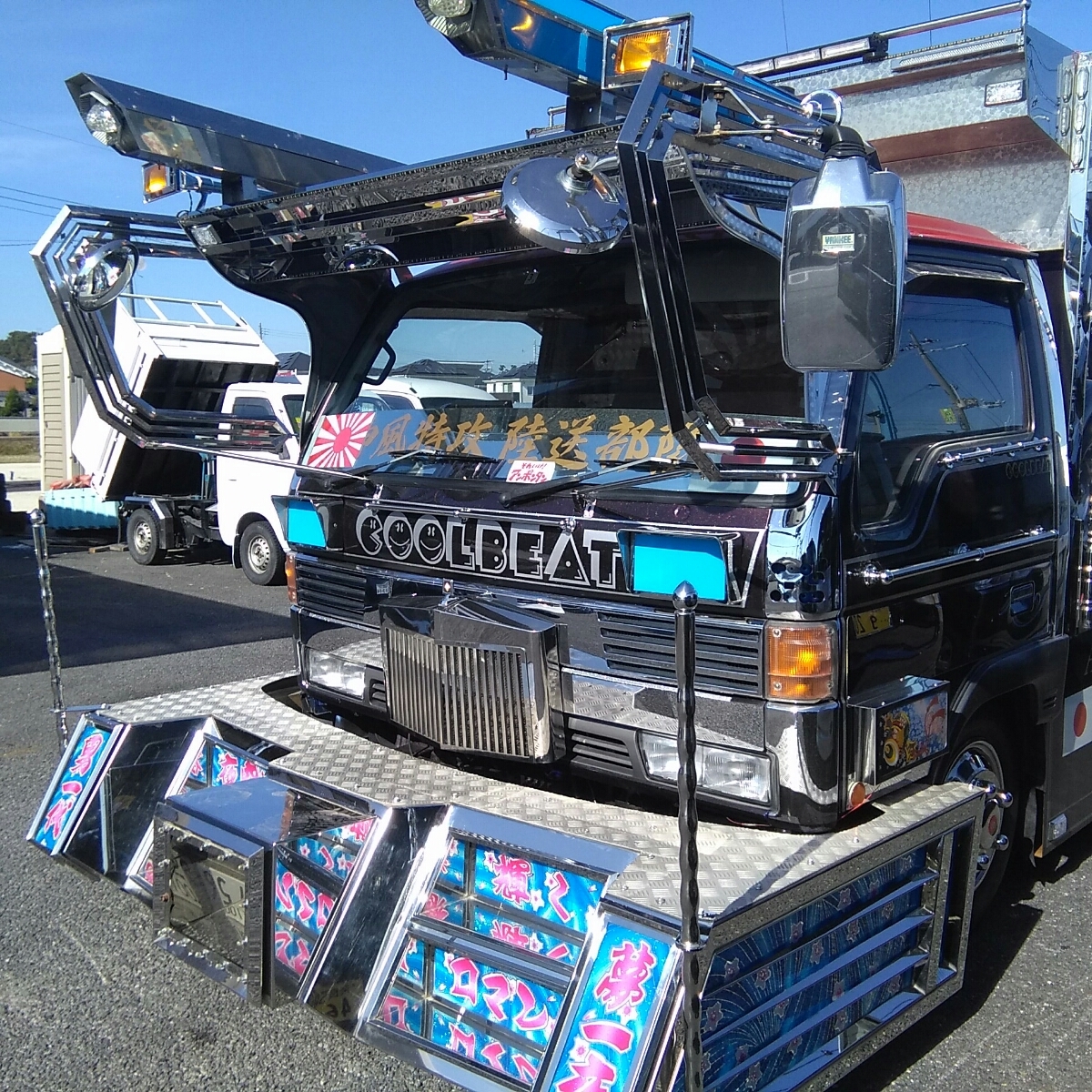 車 メッキ丸アンドン2個セット☆デコトラ☆アートトラック☆2t
