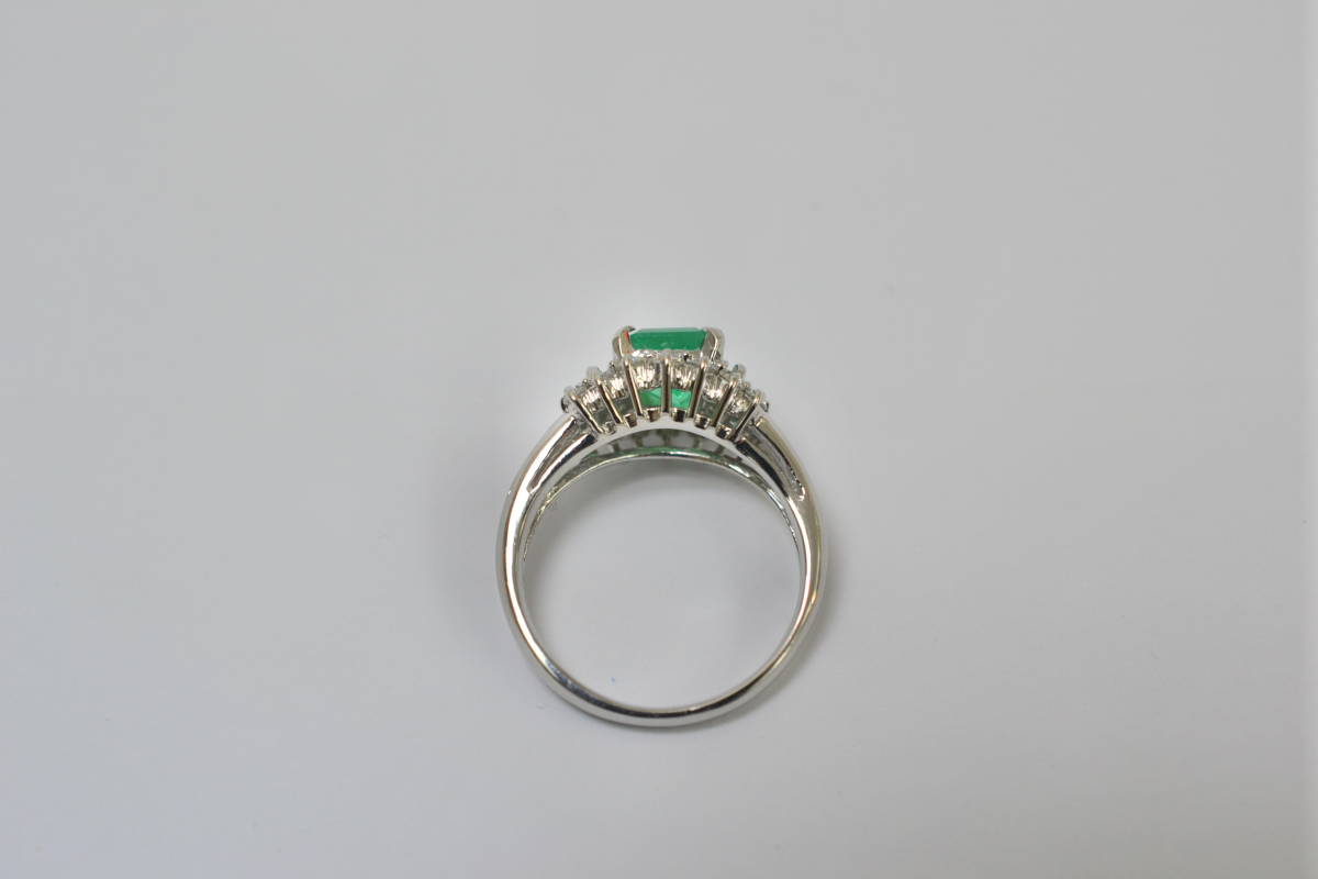 ☆極美品 Pt900 エメラルド ダイアモンド レディースリング 5.9g 