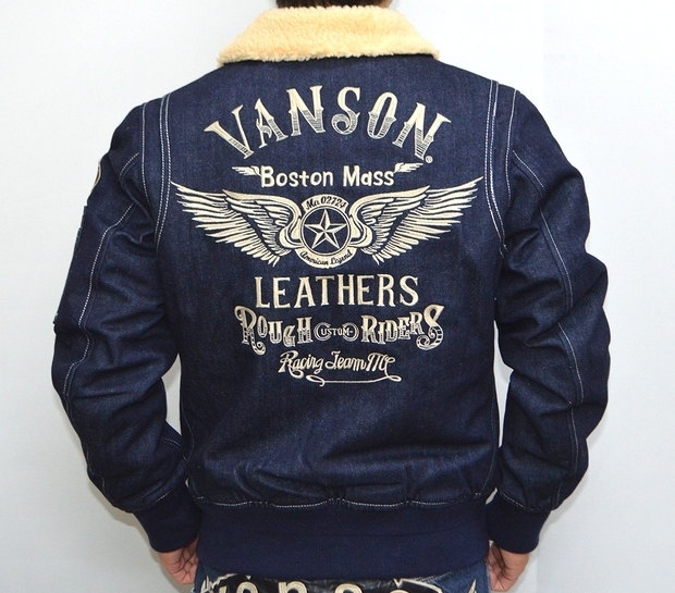 VANSON バンソン NVJK-607 ボアジャケット インディゴ色 VANSON バンソン NVJK-607 ボアジャケット インディゴ色