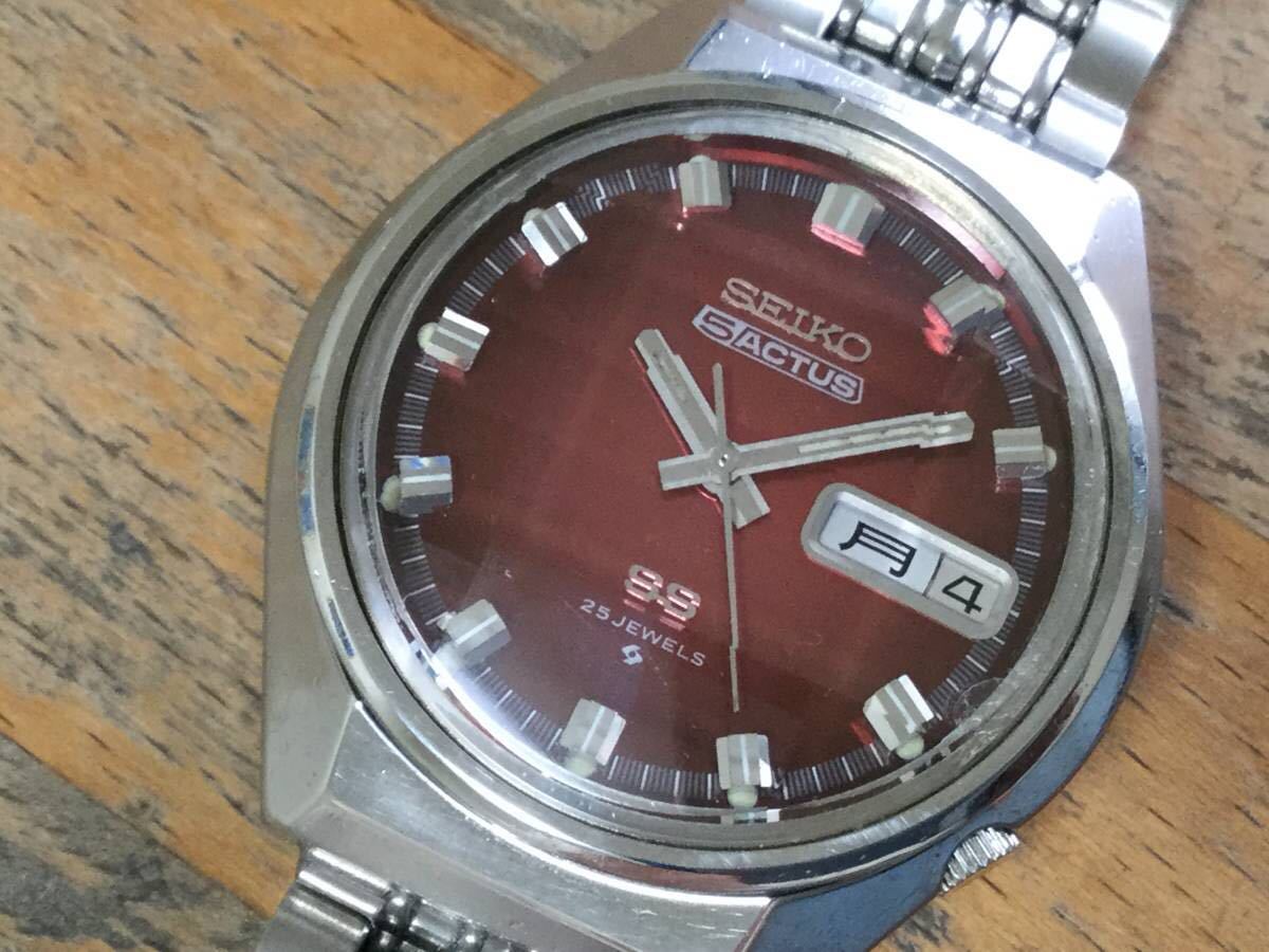 セイコー 自動巻 稼働品 アクタス 0 OH済 グリーン 自動巻き 6106-7690 