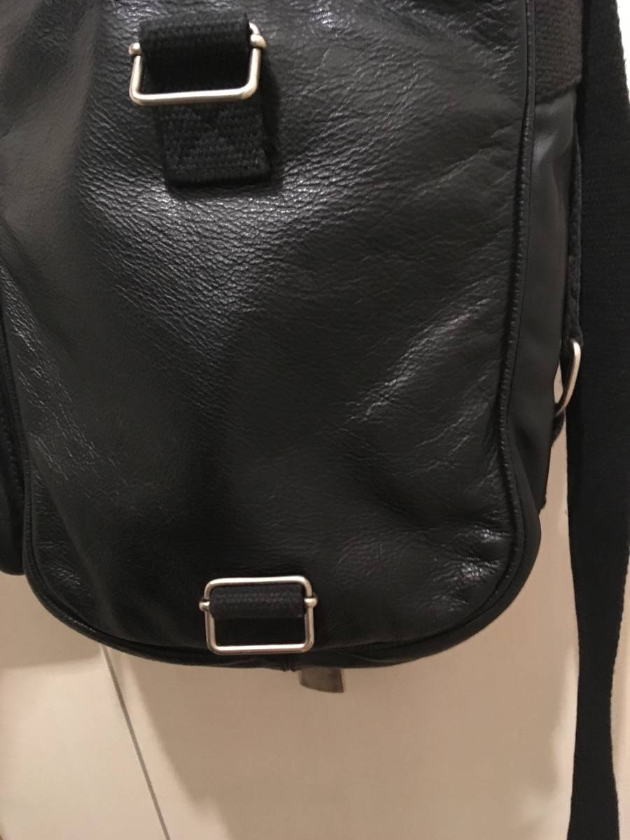 レア　Dior Homme レザースエードボディバッグ　エディスリマン 希少 ランウェイ ショルダー バッグ 05 diorhomme ディオールオム