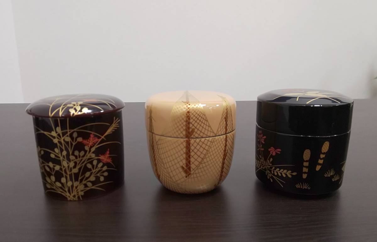 中村湖彩 【996】中村湖彩 四季 棗 四季棗 共箱 棗 茶道具 茶道具