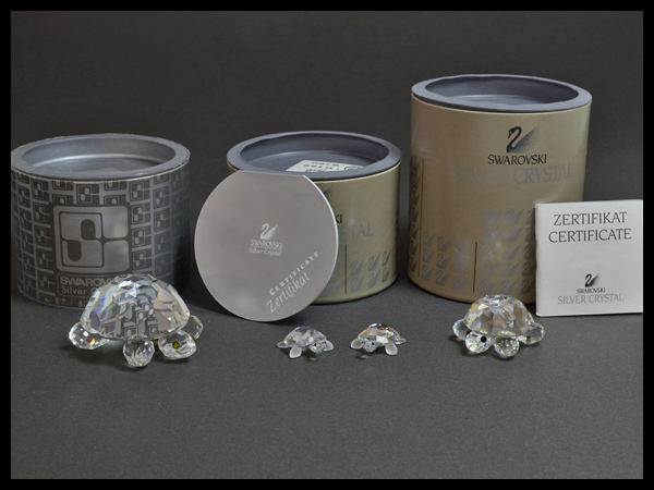 白蓮】SWAROVSKI/スワロフスキー 子ガメ2匹 他 カメ/亀 クリスタル