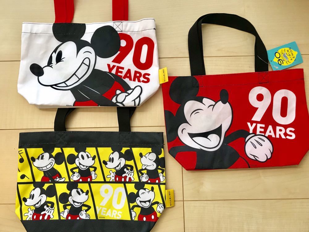 新品ミッキーマウスバッグ キリンレモン 90years ディズニー ランチトート ノベルティ 3種_1