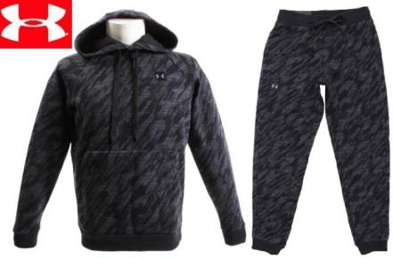 XL O サイズ 新品 アンダーアーマー ジャージ 上下 正規品 カモフラ 黒  