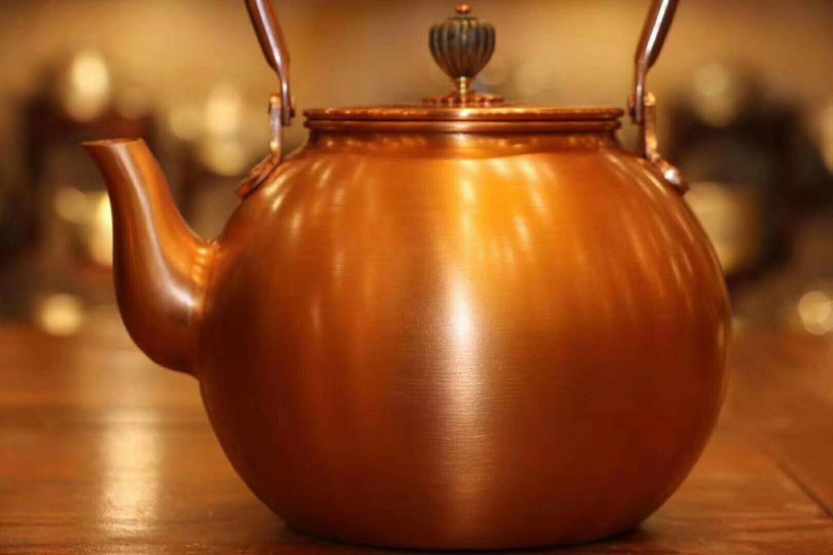 稀少珍品 紫銅劉銀制 小鹿紋 茶壺 酒壺 急須 茶道具 煎茶道具 稀少