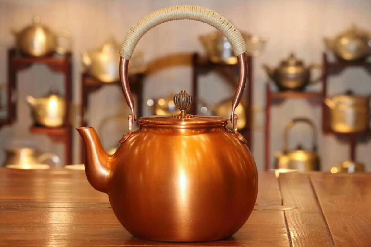 稀少珍品 紫銅劉銀制 小鹿紋 茶壺 酒壺 急須 茶道具 煎茶道具 稀少
