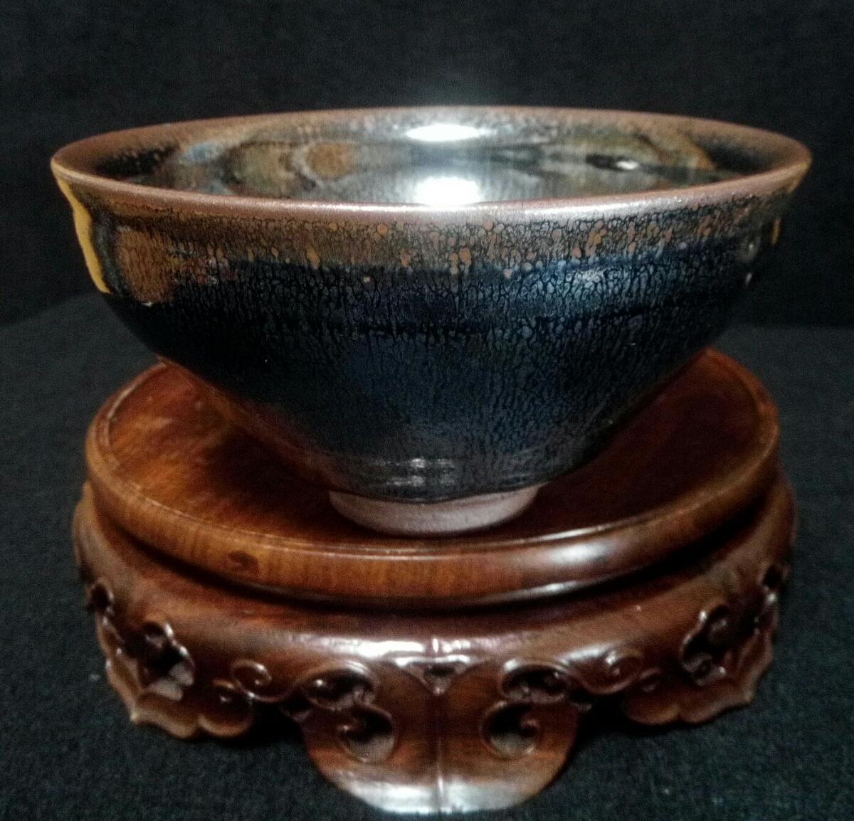 中国骨董品　陶磁器　油滴天目茶碗　古き良き時代の禅意溢れる稀少美品