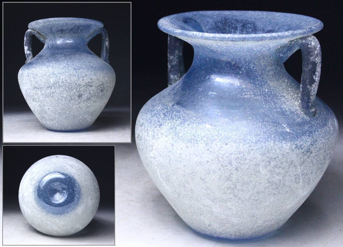 櫻】古代ガラス ローマンガラス 耳付壺 時代古玩 [y]11 Yahoo
