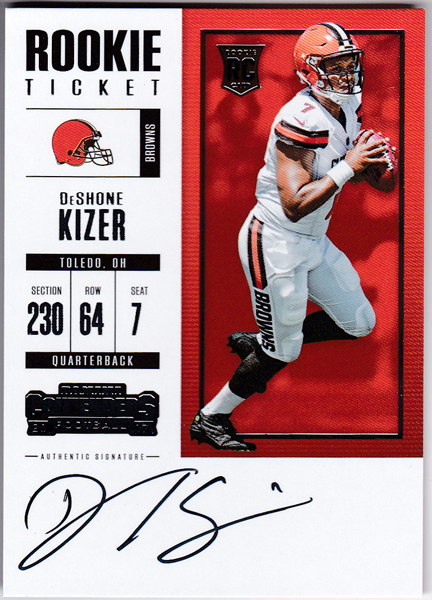 DeShone Kizer 2017 Panini Contenders Rookie Ticket RPS Auto 直書き 直筆サイン ...