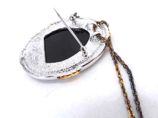 モッタイない！ ストーンカメオのネックレス 貴婦人 メノウ ブラック 1