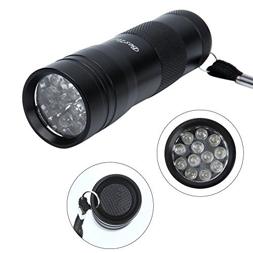 人気★懐中電灯 紫外線ライト UVライト ブラックライトレジン用の硬化ライト 12LED 懐中電灯 見えない汚れ対策_4