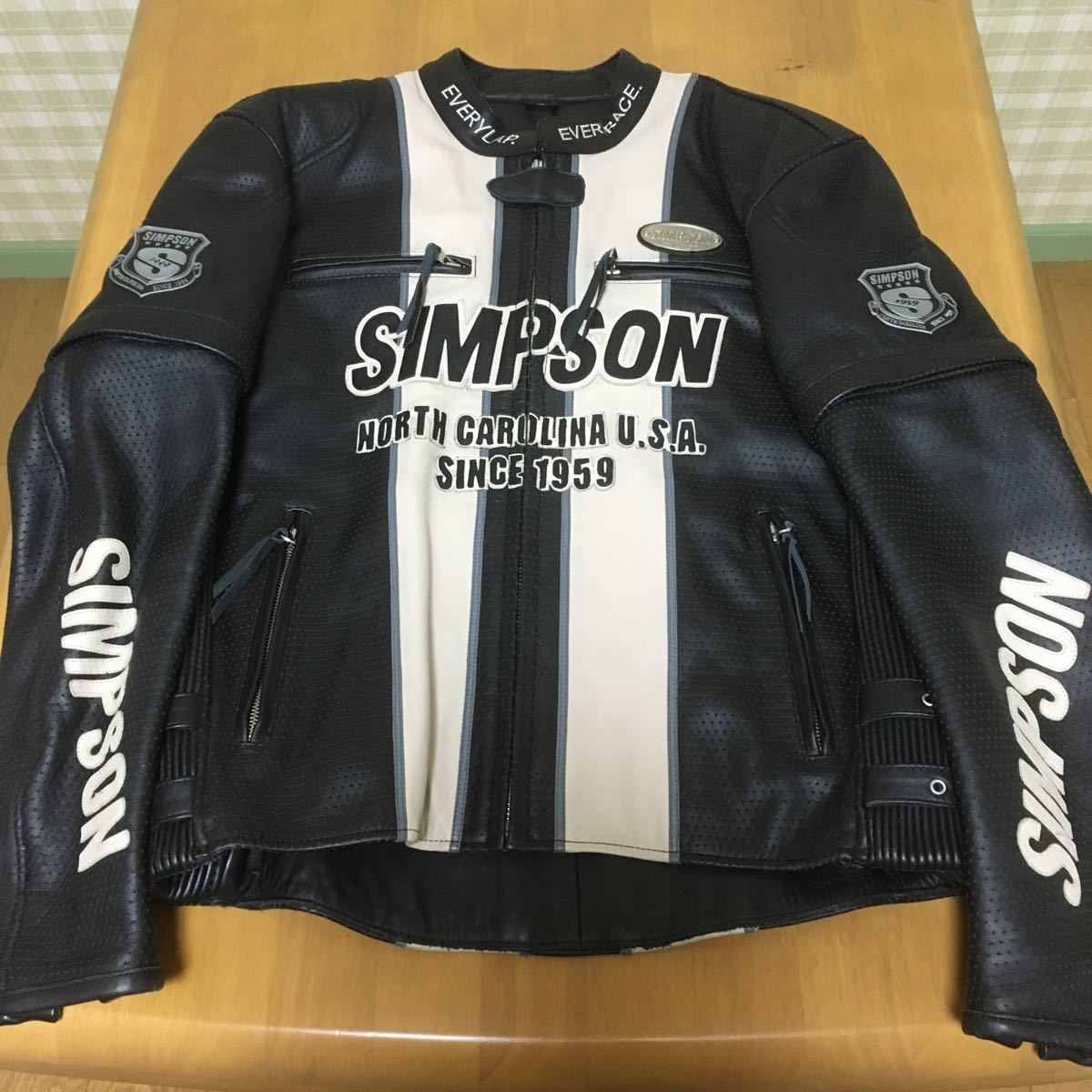 SIMPSON シンプソン 2WAY 牛革 パンチングレザー レザー ライダース