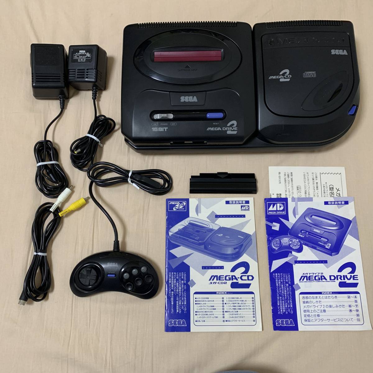 【中古】メガドライブ2本体+メガCD2本体 動作確認済み