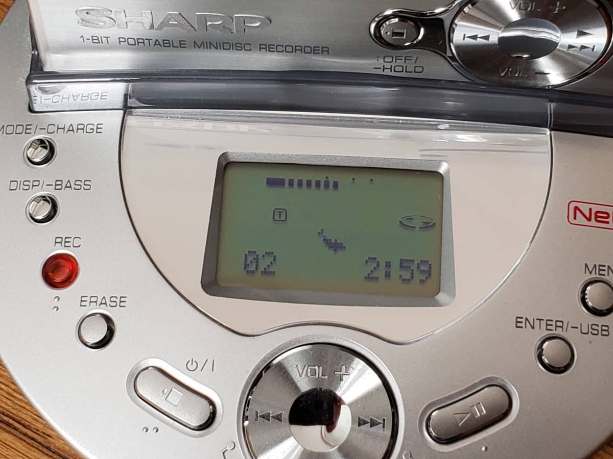 動作未確認】SHARP NetMD ポータブルMDレコーダー IM-DR80-S シルバー