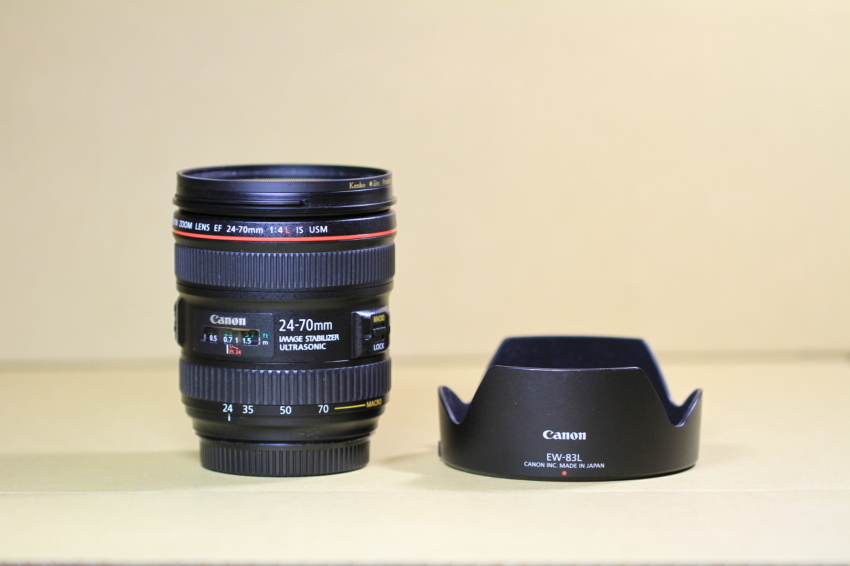 Canon EF 24-70mm f/4L IS USM 保護フィルター 付 Canon EF 24-70mm f4 L IS USM 元箱入り、レンズ保護フィルター付き