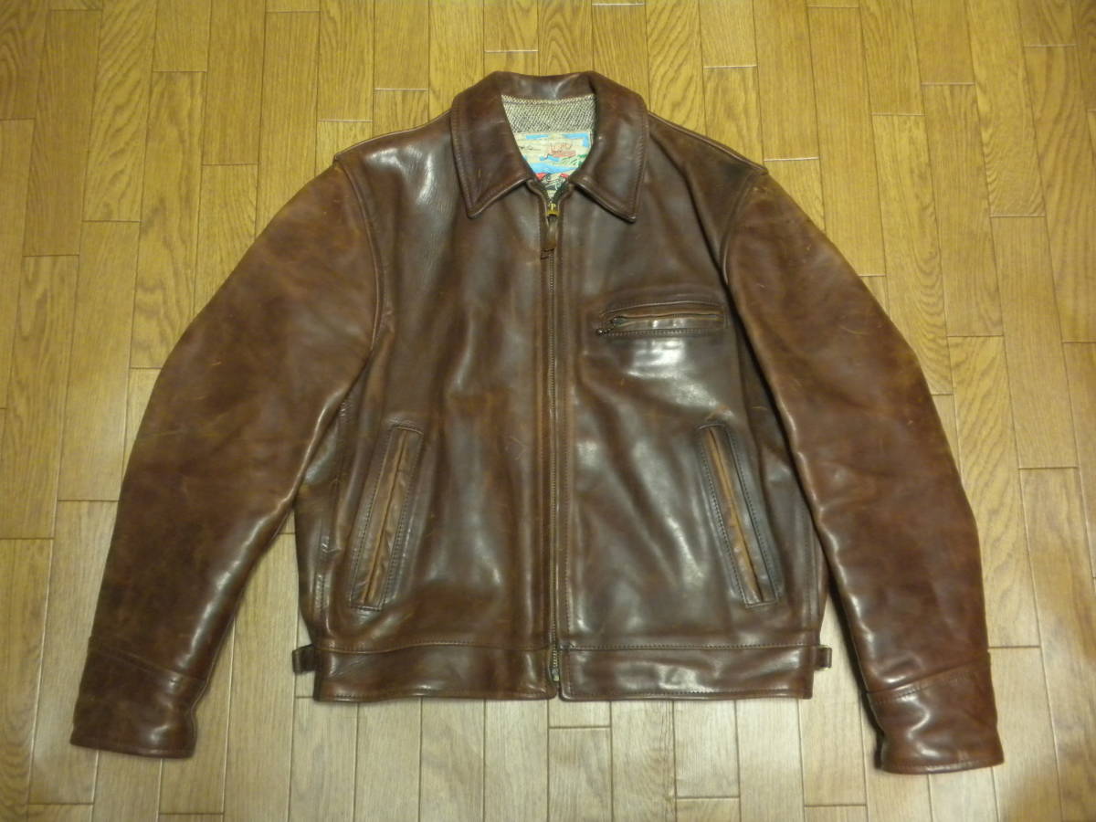 AERO LEATHER エアロレザー 馬革 ホースハイド ライダースJKT 38 AERO LEATHER エアロレザー 馬革 ホースハイド ライダースJKT 38