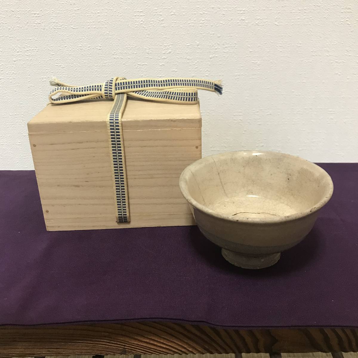 無地刷毛目 小服 茶碗★箱付★朝鮮 中国