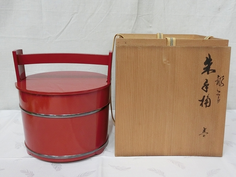 超激得，豊富な B0508 輪島塗 茶平一斎作 銀箍 朱手桶 水指 茶道具 風炉道具 共箱 漆芸 漆器(水指)｜売買されたオークション情報、yahooの商品情報をアーカイブ公開 - オークファン 水指