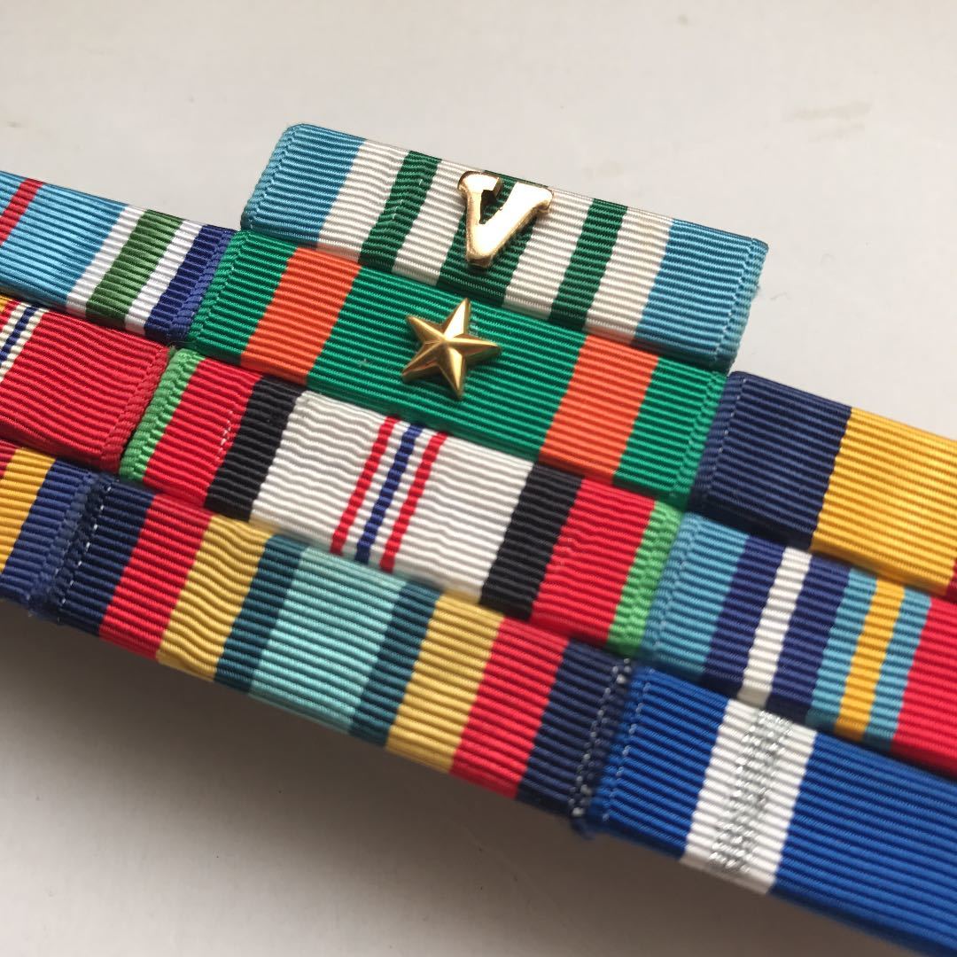 米海軍⁄海兵隊 | 6種 + 2段リボンバー Vanguard社製 実物 略綬セット