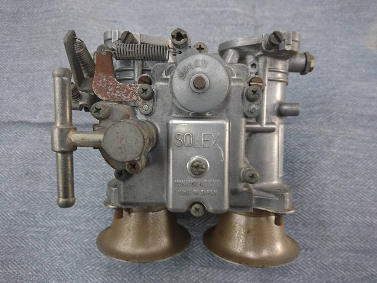 MIKUNI SOLEX S型　40φ キャブレター&インマニ　A型　楕円ポート ソレックス SOLEX ミクニ 40Φ キャブレター 3機 インマニ(楕円ポート