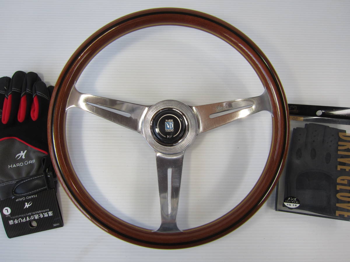 良品 美品◇ナルディNARDI ウッド ステアリング 36.5Ф ホーンボタン 