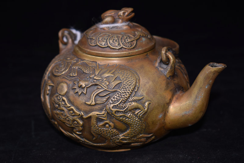 煎茶道具 紫砂壺 銅製 茶壺 銀壺 塗銀 茶器 古銅彫 旧蔵 品