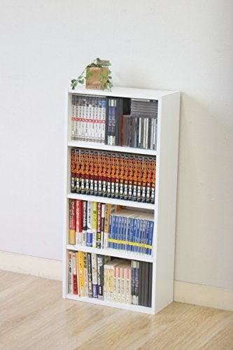 不二貿易 リビング収納 BDラック 本棚 4段 幅41.8cm ホワイト 81397_9