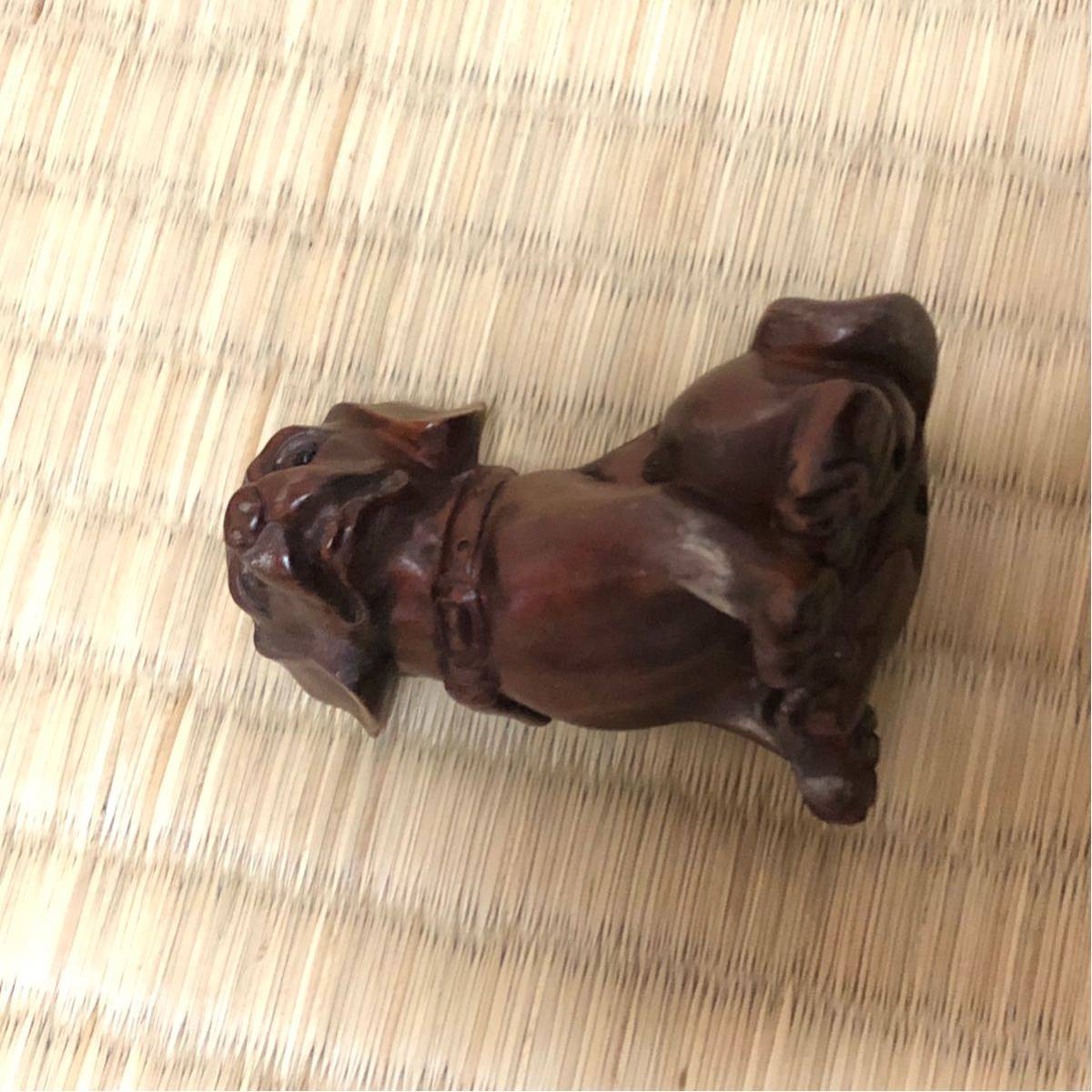 根付 木彫 犬 ⁄ 提げ物 文化遺産オンライン 木彫り 〜犬〜一刀彫 津山銘木