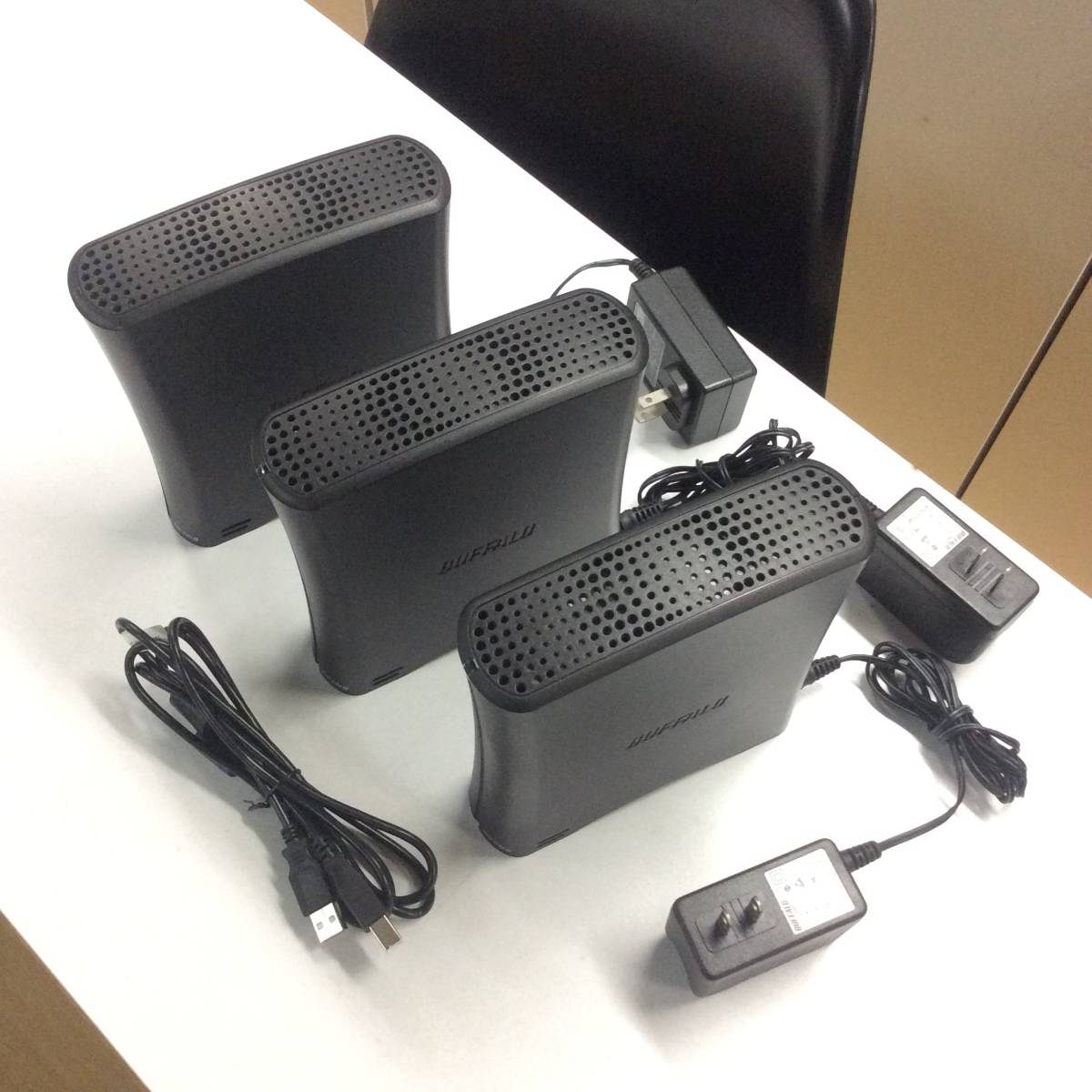 USED】BUFFALO / バッファロー 外付け HDD ハードディスク 同型3台