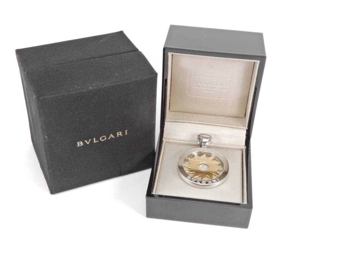 BVLGARI ブルガリ 750 トンドサン 太陽 ネックレス チョーカー ペンダントトップ 箱 ケース付き ブランドアクセサリー メンズ レディース