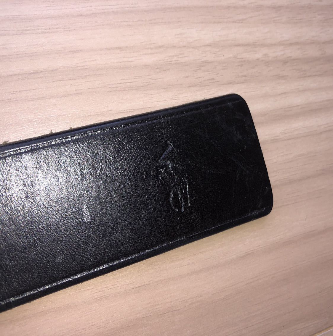 最落無し Polo Ralph Lauren ベルト 32/80程度 ラルフローレン italy Black イタリアンレザー