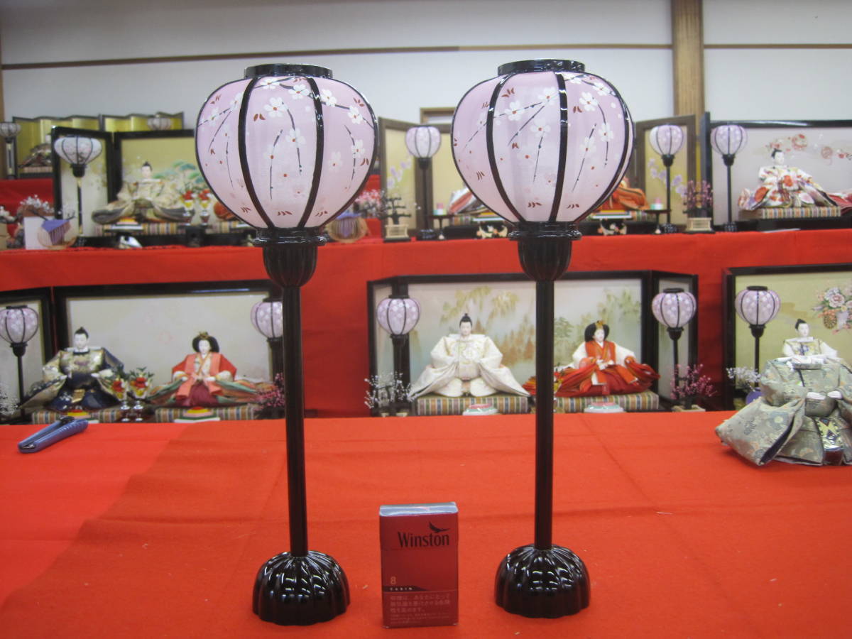ひな人形 絹張雪洞 東山ピンク コードレスLED 45㎝屏風用 【公式通販】