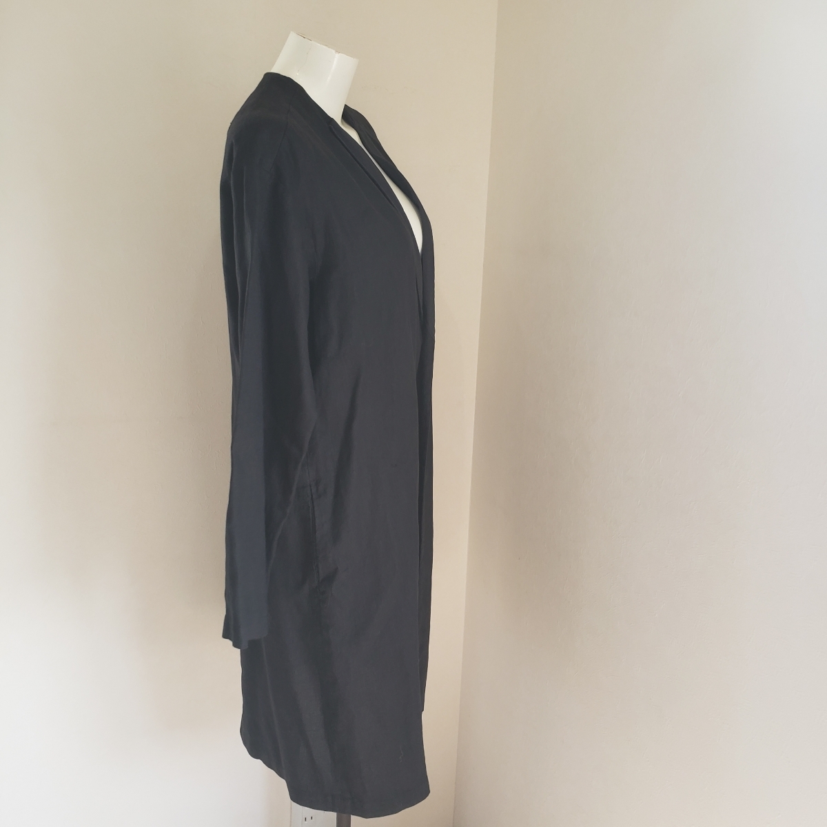 超美品 pas de calais パドカレ☆先染めリネンコート 羽織り de コート 