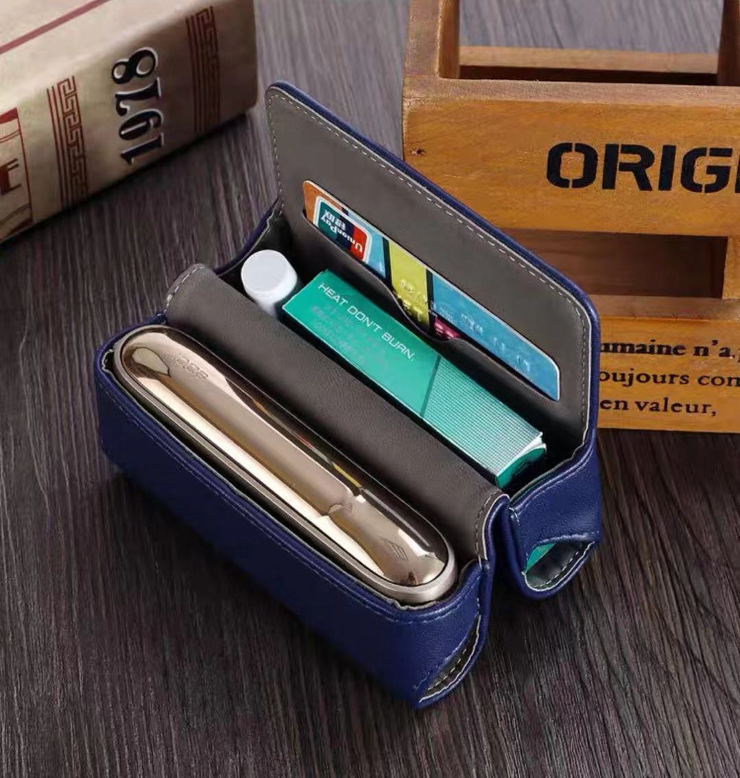 人気☆高品質 IQOS３ IQOS3対応 アイコスケース レザーケース 【ブルー】 収納 シンプル おしゃれ ヒートスティック ギフト プレゼント_1